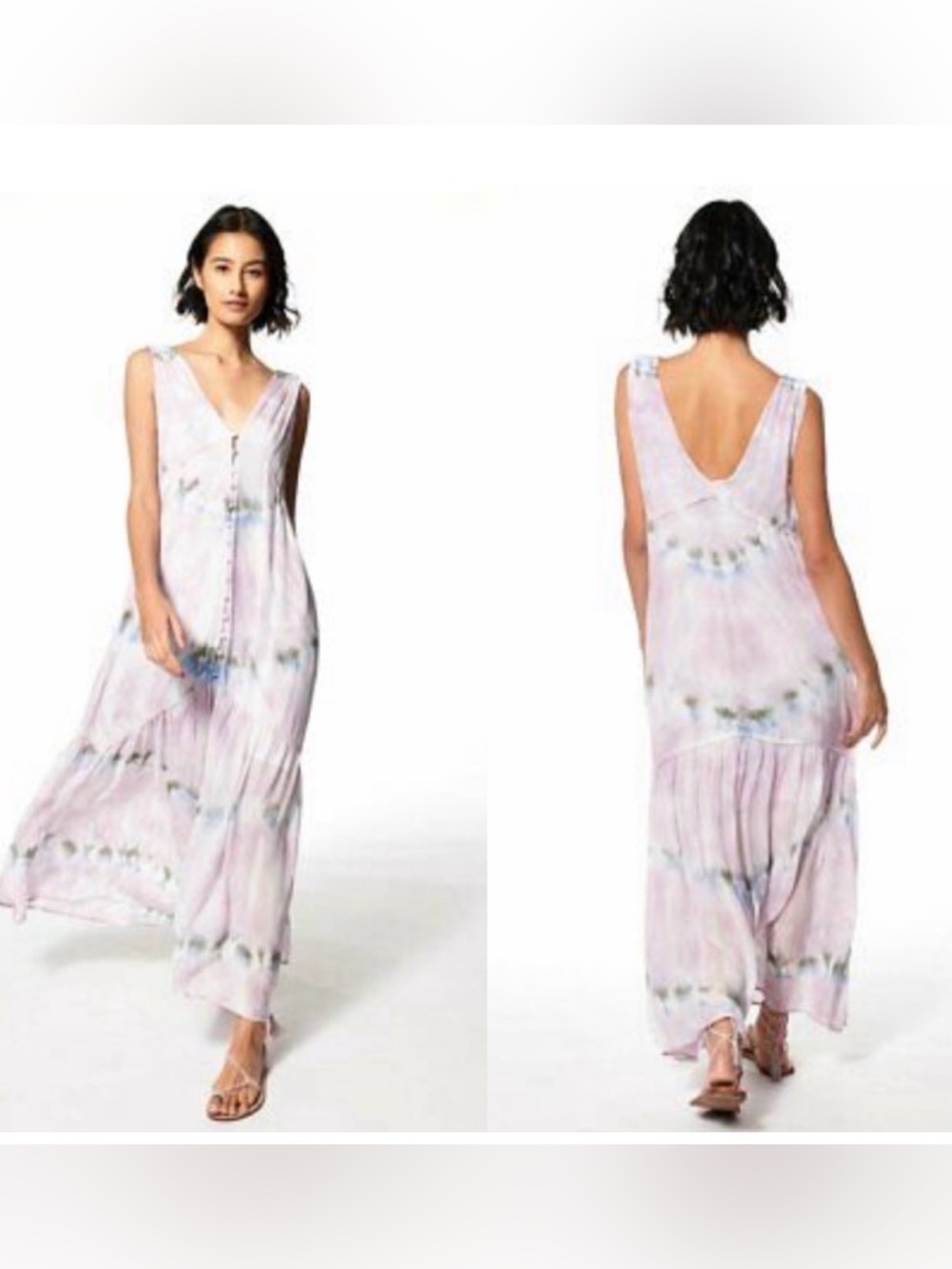 Young Fabulous & Broke Raquel Tie-Dye Maxi Dress Size M - TLC / READ DESCRIPTION